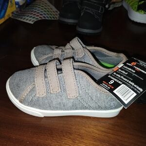 Stylish Gray and Tan Kids Sneakers